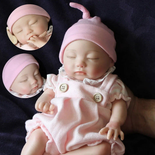 Can Drink and Wet 33cm Washable Solid Silicone Bebe Reborn Girl With Painted Skin Lifelike Reborn Baby Girl Doll For Kids Gift lifelikesiliconereborns.com