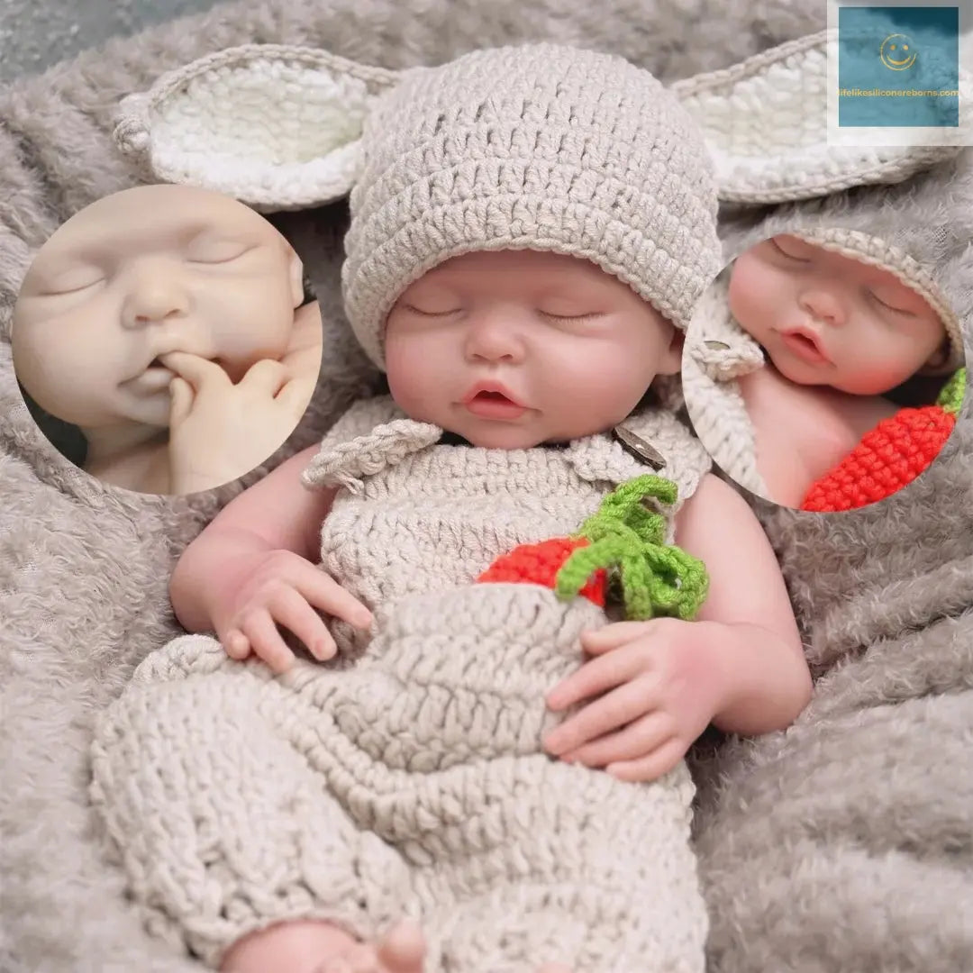 Can Open Mouth 17Inch Washable Close Eyes Full Body Solid Silicone Bebe Reborn Girl HandmadeLifelike Real Corpo De Silicone Doll lifelikesiliconereborns.com