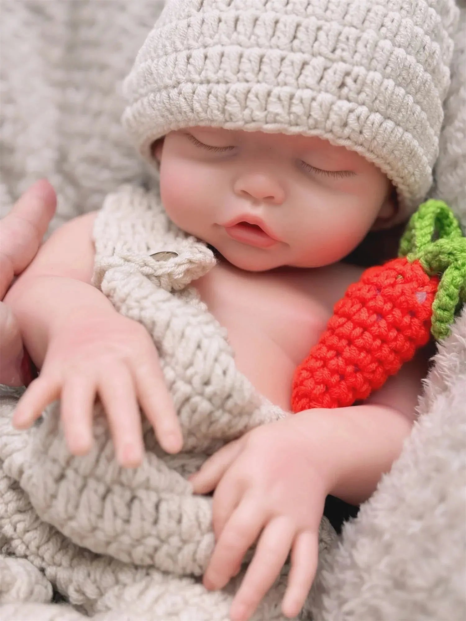 Can Open Mouth 17Inch Washable Close Eyes Full Body Solid Silicone Bebe Reborn Girl HandmadeLifelike Real Corpo De Silicone Doll lifelikesiliconereborns.com