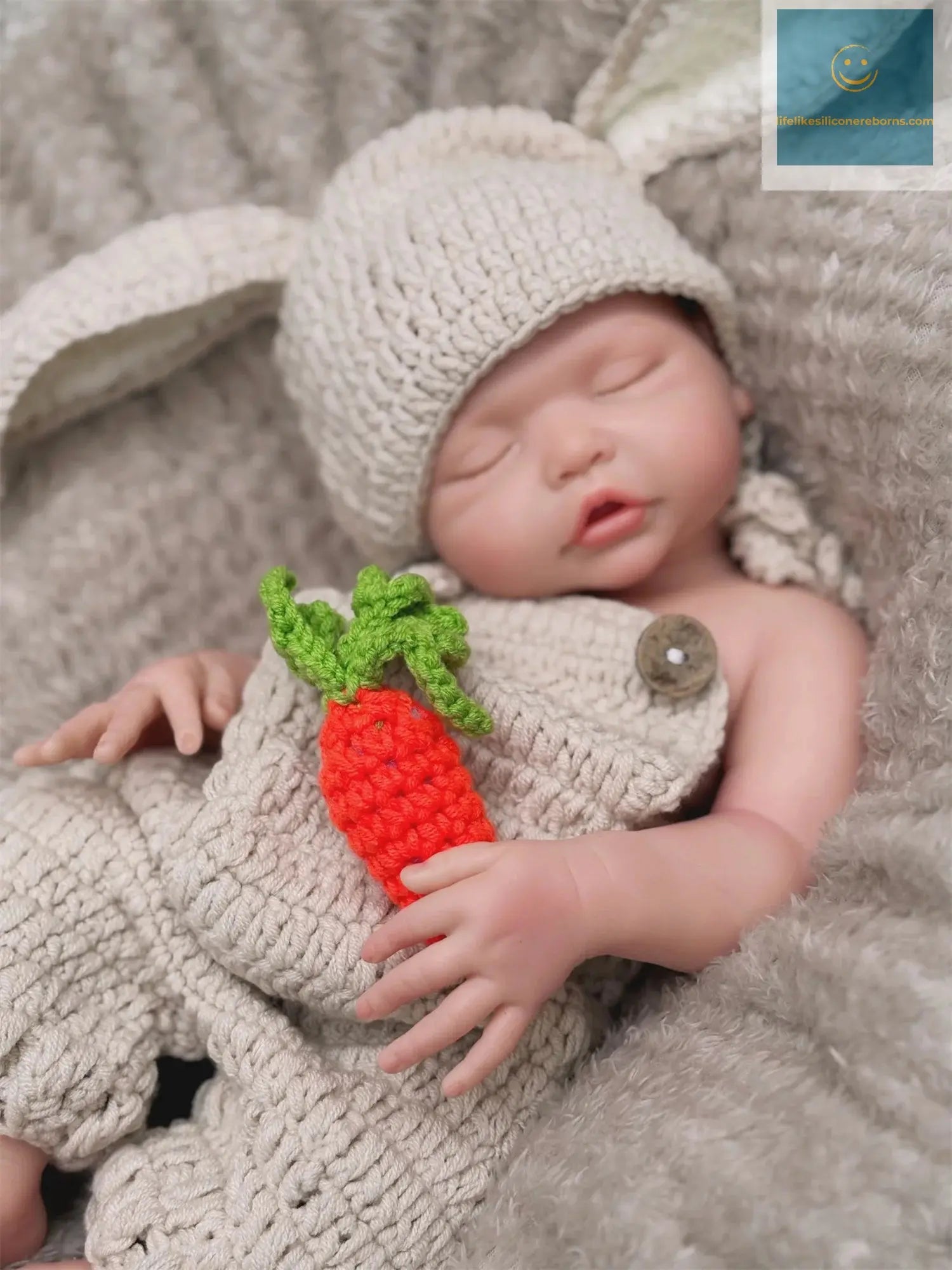 Can Open Mouth 17Inch Washable Close Eyes Full Body Solid Silicone Bebe Reborn Girl HandmadeLifelike Real Corpo De Silicone Doll lifelikesiliconereborns.com