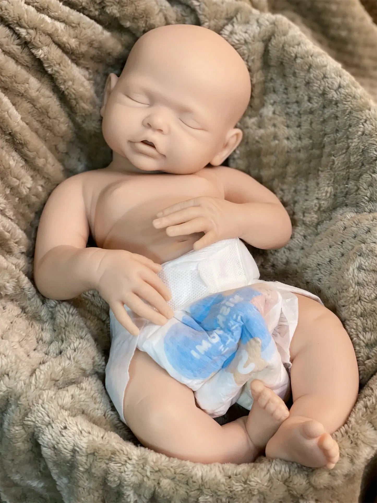 Can Open Mouth 17Inch Washable Close Eyes Full Body Solid Silicone Bebe Reborn Girl HandmadeLifelike Real Corpo De Silicone Doll lifelikesiliconereborns.com
