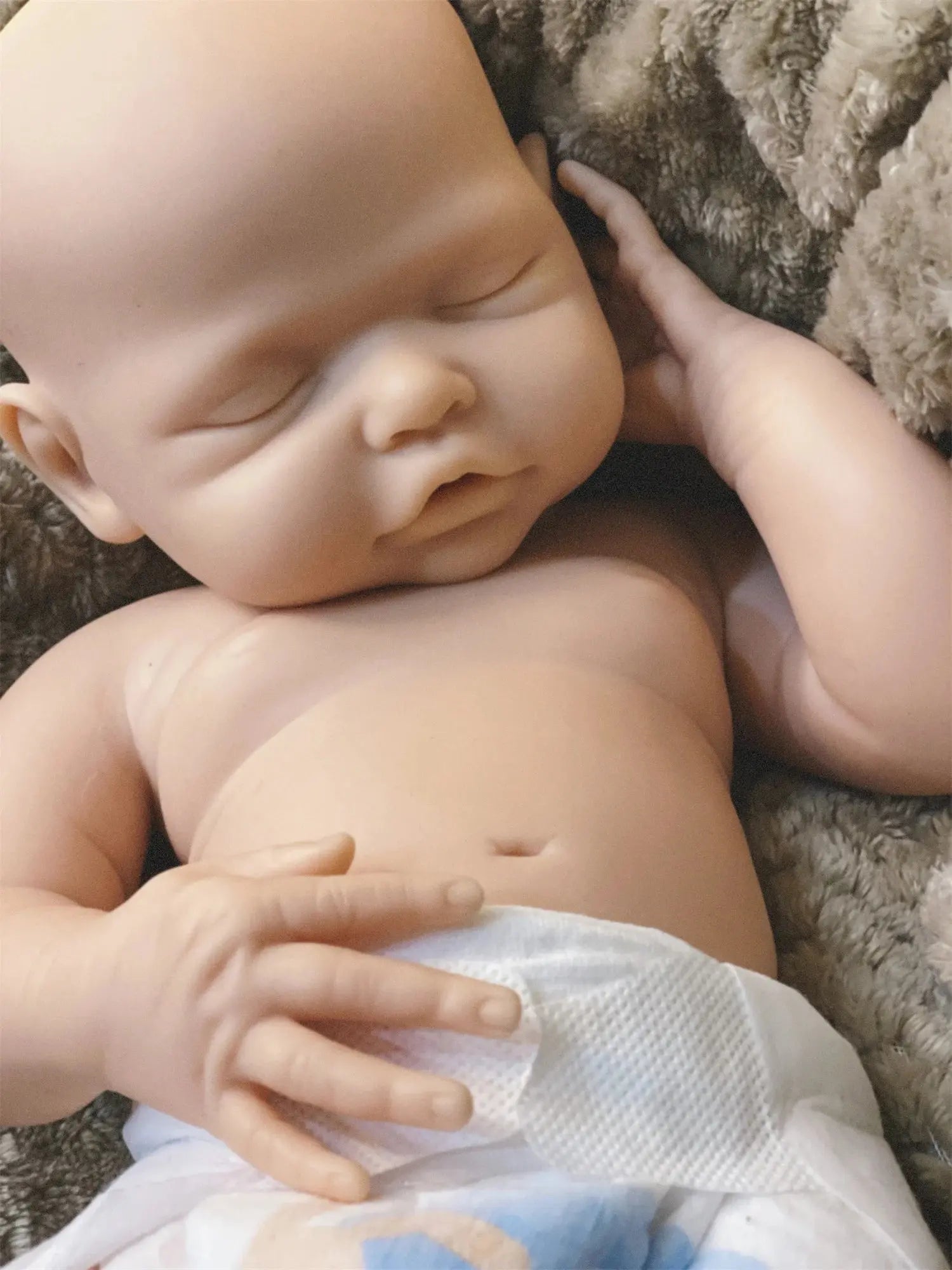 Can Open Mouth 17Inch Washable Close Eyes Full Body Solid Silicone Bebe Reborn Girl HandmadeLifelike Real Corpo De Silicone Doll lifelikesiliconereborns.com