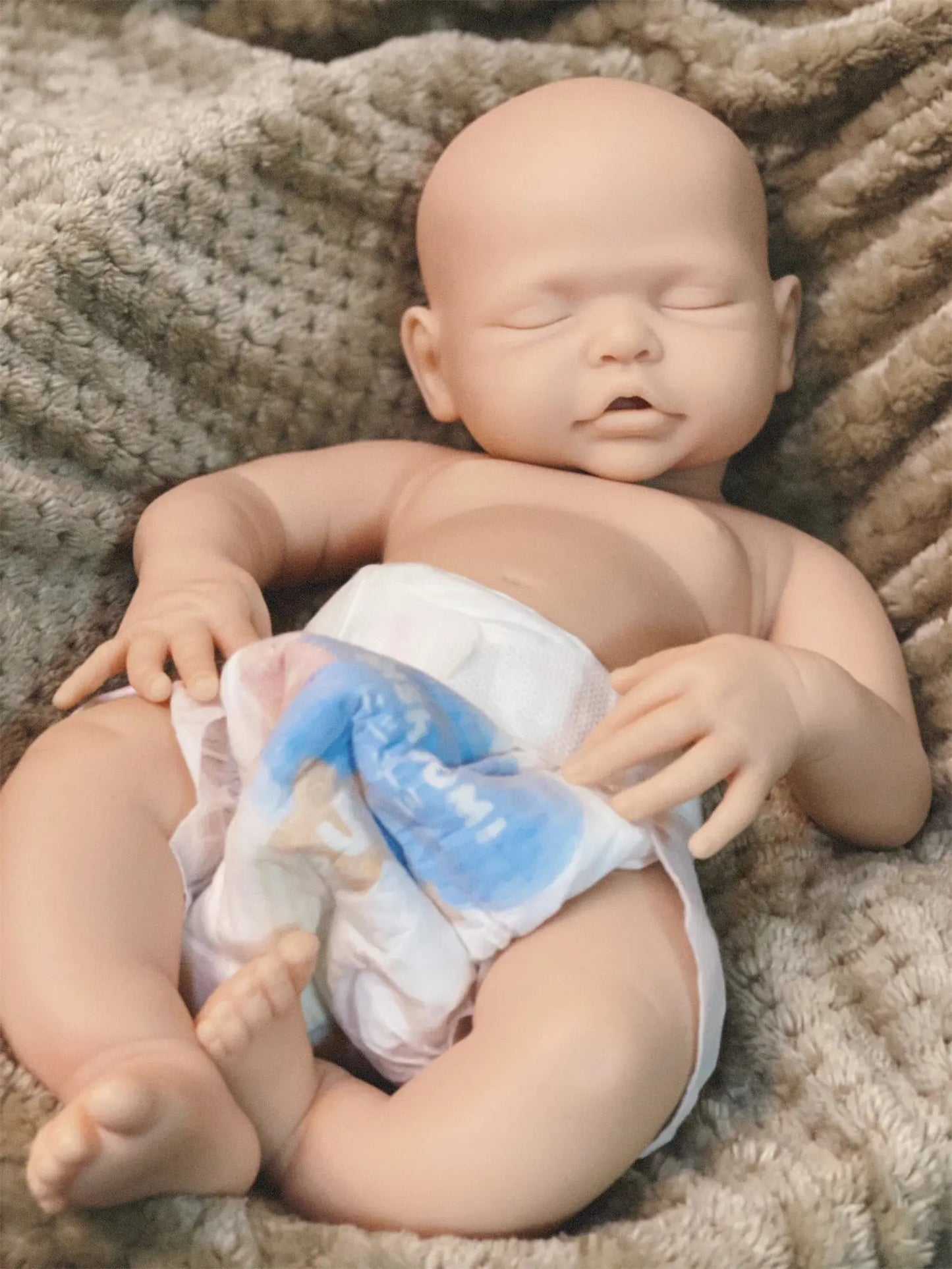Can Open Mouth 17Inch Washable Close Eyes Full Body Solid Silicone Bebe Reborn Girl HandmadeLifelike Real Corpo De Silicone Doll lifelikesiliconereborns.com