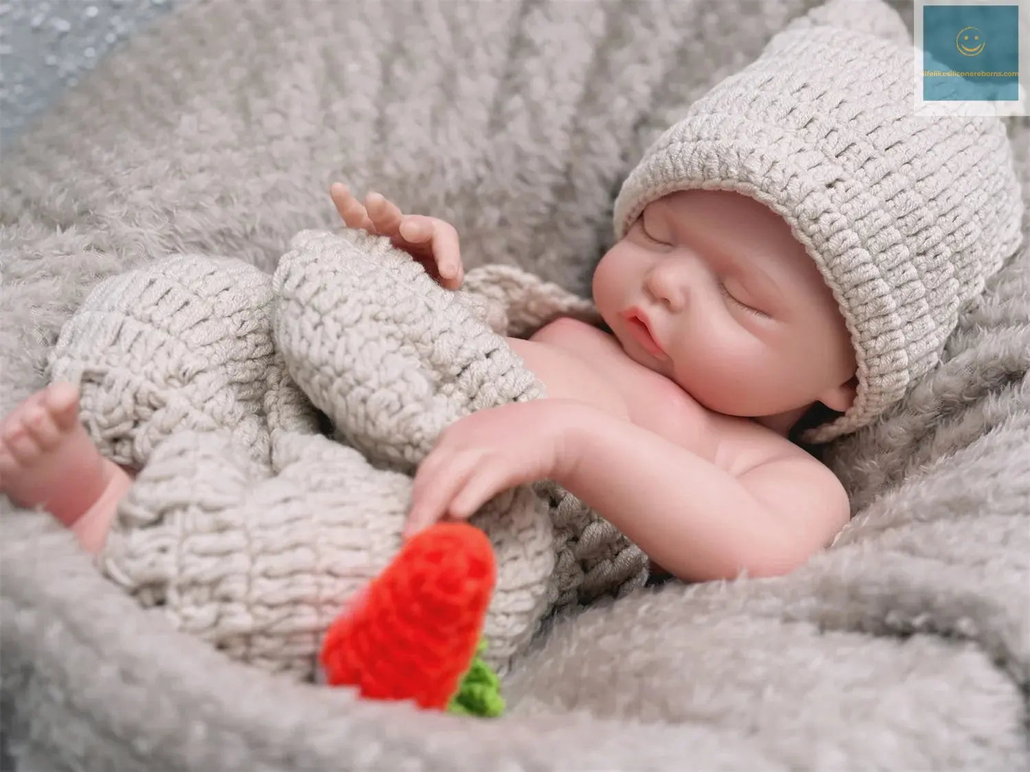 Can Open Mouth 17Inch Washable Close Eyes Full Body Solid Silicone Bebe Reborn Girl HandmadeLifelike Real Corpo De Silicone Doll lifelikesiliconereborns.com