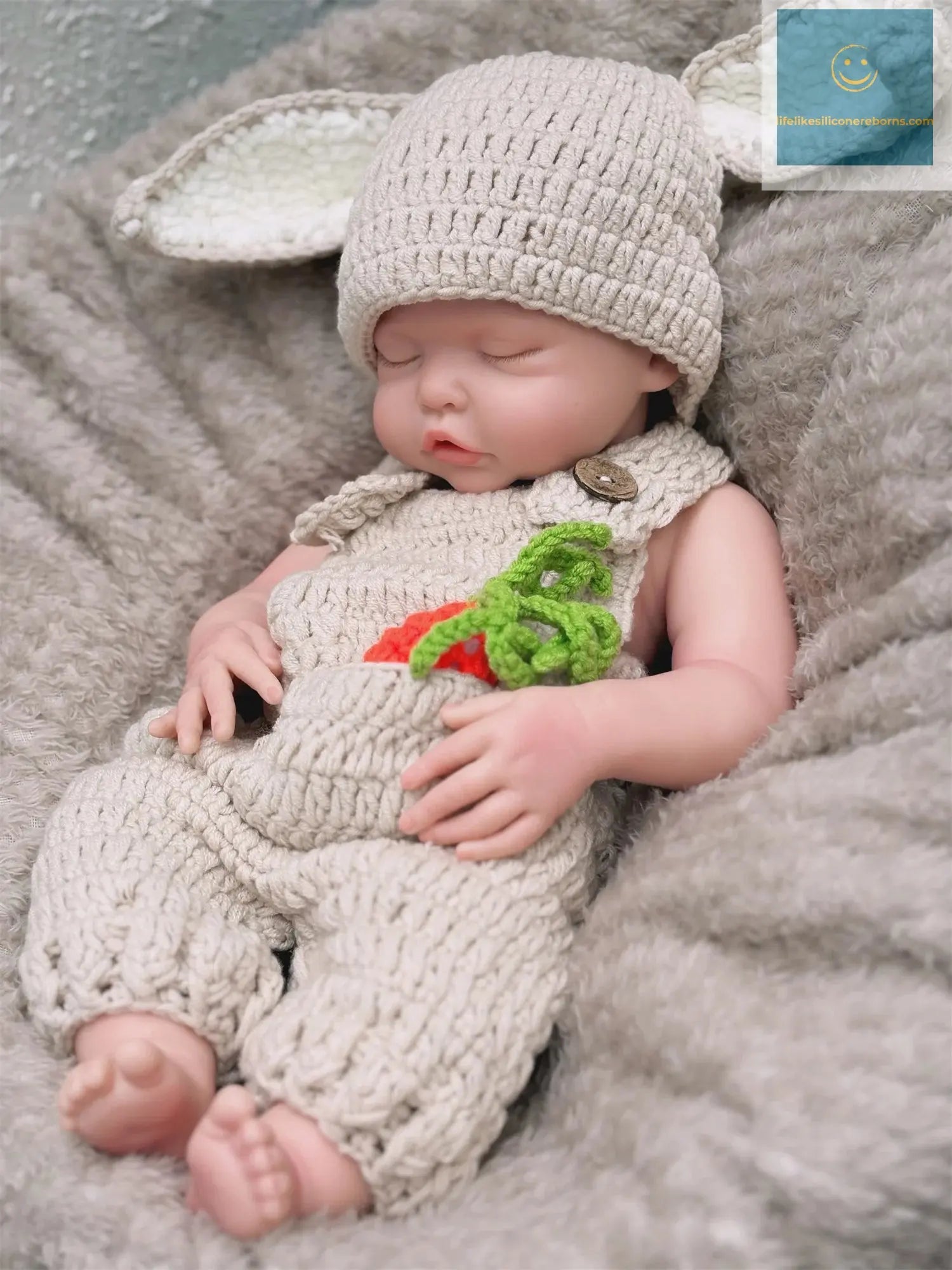 Can Open Mouth 17Inch Washable Close Eyes Full Body Solid Silicone Bebe Reborn Girl HandmadeLifelike Real Corpo De Silicone Doll lifelikesiliconereborns.com