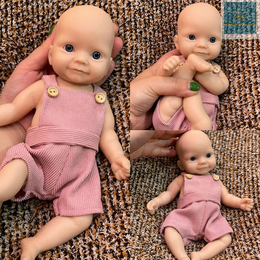 Can Open Mouth 26cm Unpainted Waterproof Solid Silicone Bebe Reborn Girl Soft touch Feeling Lifelike Real Corpo De Silicone Doll lifelikesiliconereborns.com