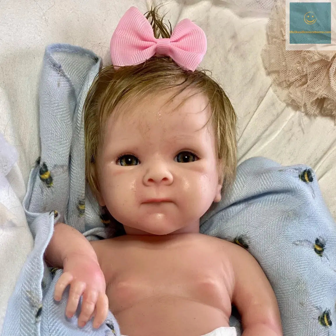 Can Open Mouth 33cm Bettie Full Body Solid Silicone Bebe Reborn Girl With Rooted Hair Handmade Soft Touch Silicone Newborn Doll lifelikesiliconereborns.com