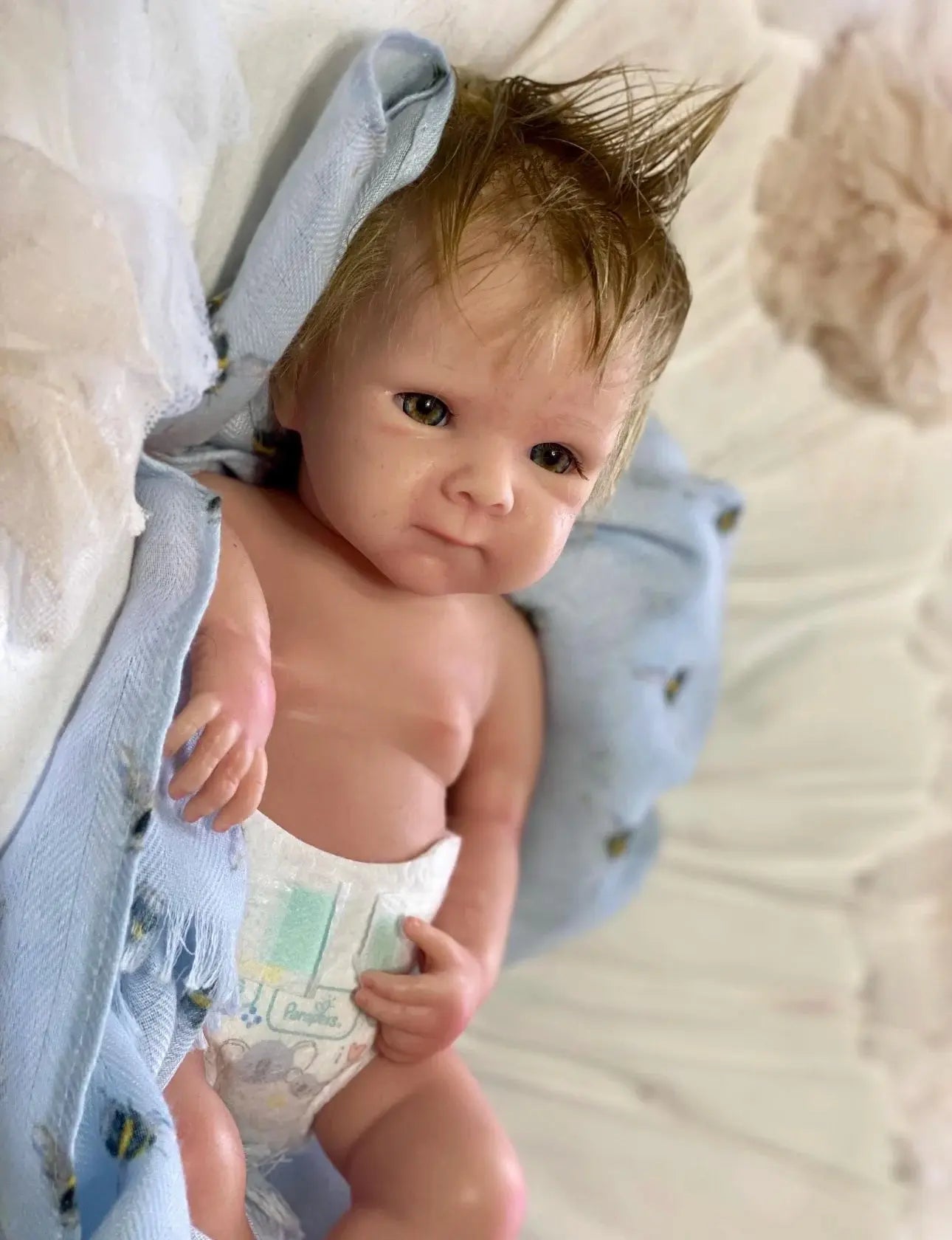 Can Open Mouth 33cm Bettie Full Body Solid Silicone Bebe Reborn Girl With Rooted Hair Handmade Soft Touch Silicone Newborn Doll lifelikesiliconereborns.com