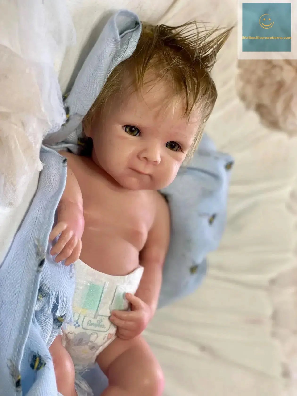 Can Open Mouth 33cm Bettie Full Body Solid Silicone Bebe Reborn Girl With Rooted Hair Handmade Soft Touch Silicone Newborn Doll lifelikesiliconereborns.com
