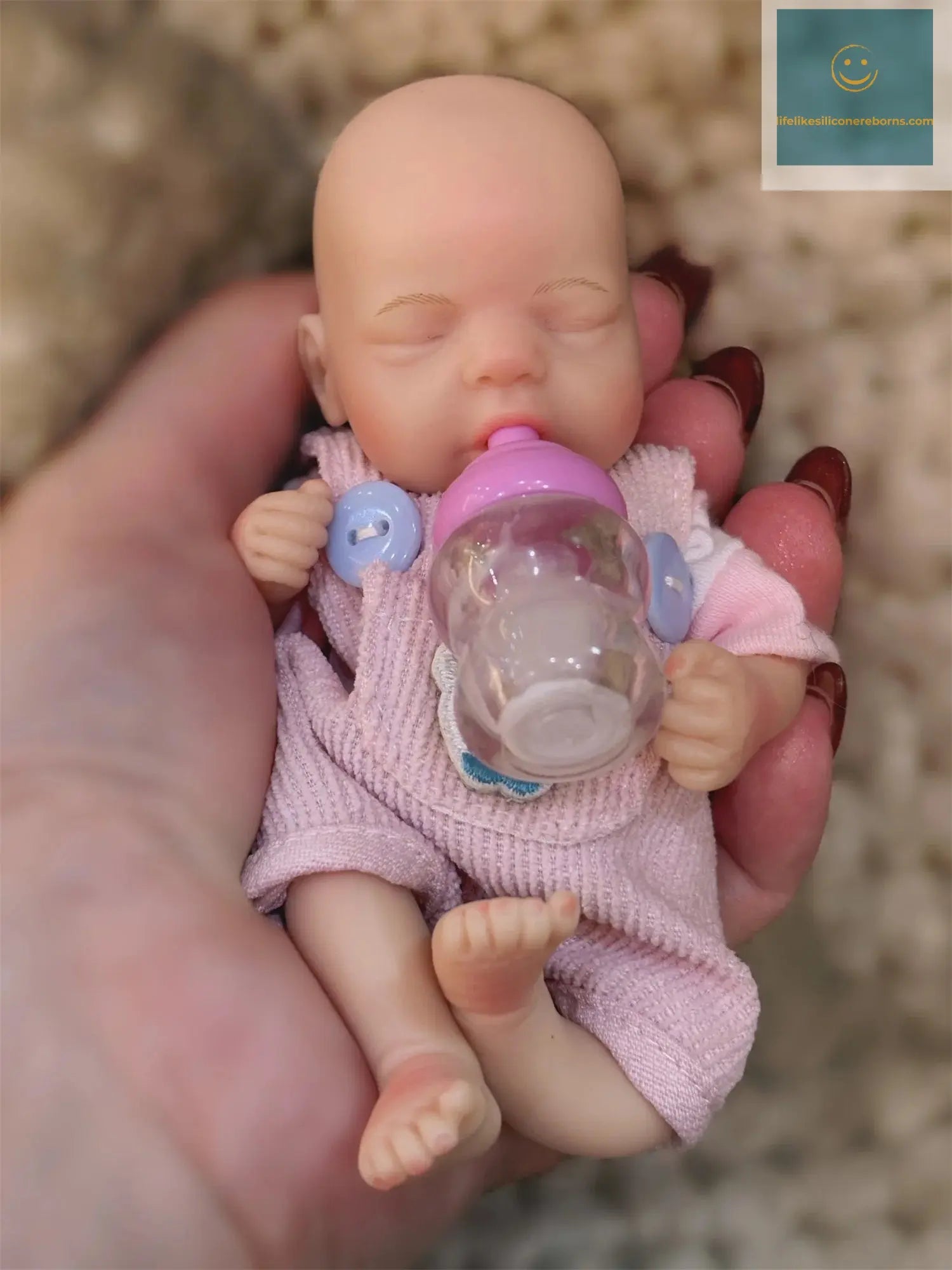 Can Open Mouth 6Inch Mini Whole Body Silicone Reborn Girl Doll With Washable Body Handmade Paint Skin Lifelike Real Reborn Doll lifelikesiliconereborns.com