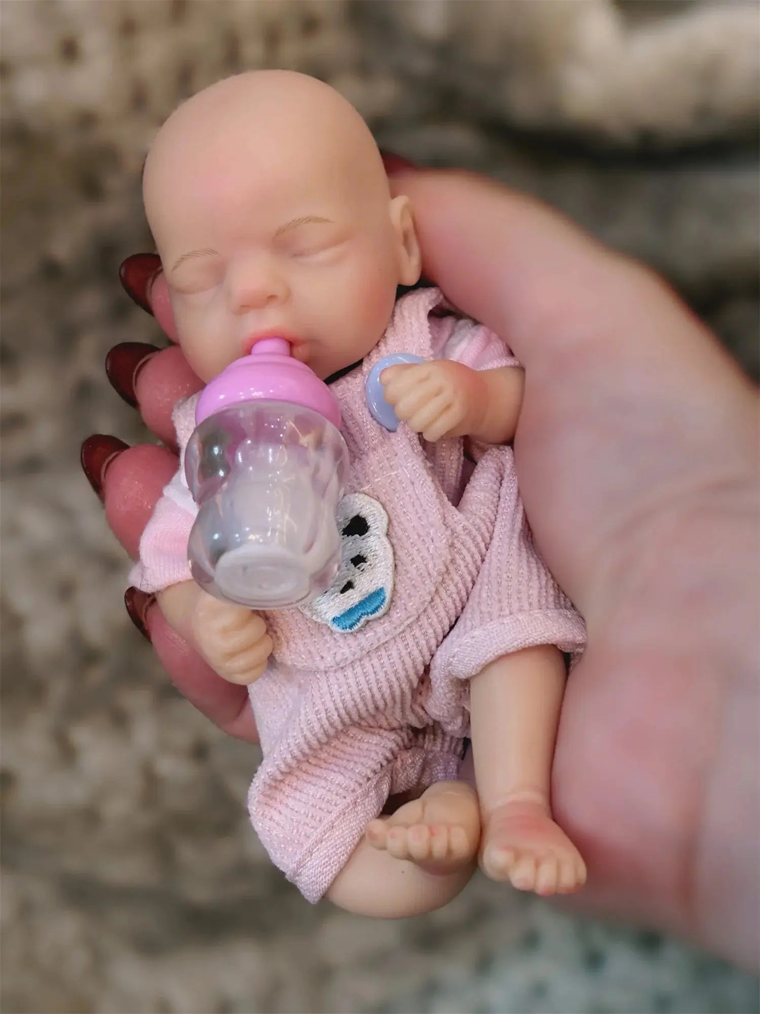 Can Open Mouth 6Inch Mini Whole Body Silicone Reborn Girl Doll With Washable Body Handmade Paint Skin Lifelike Real Reborn Doll lifelikesiliconereborns.com