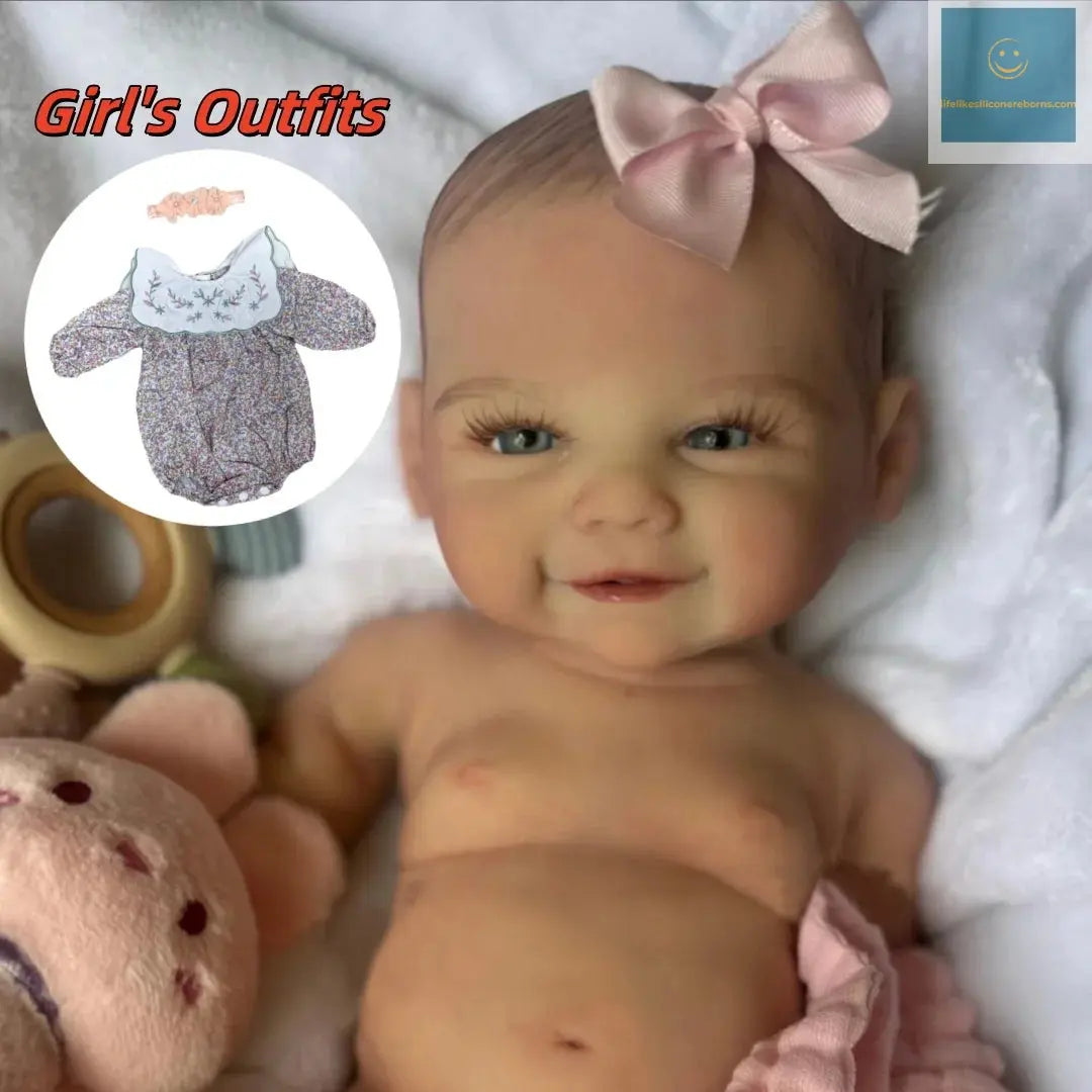 Can Open Mouth Vivienne 18Inch bebe reborn silicona Girl Doll With Painted Hair Washable Doll Lifelike Reborn Girl Doll lifelikesiliconereborns.com
