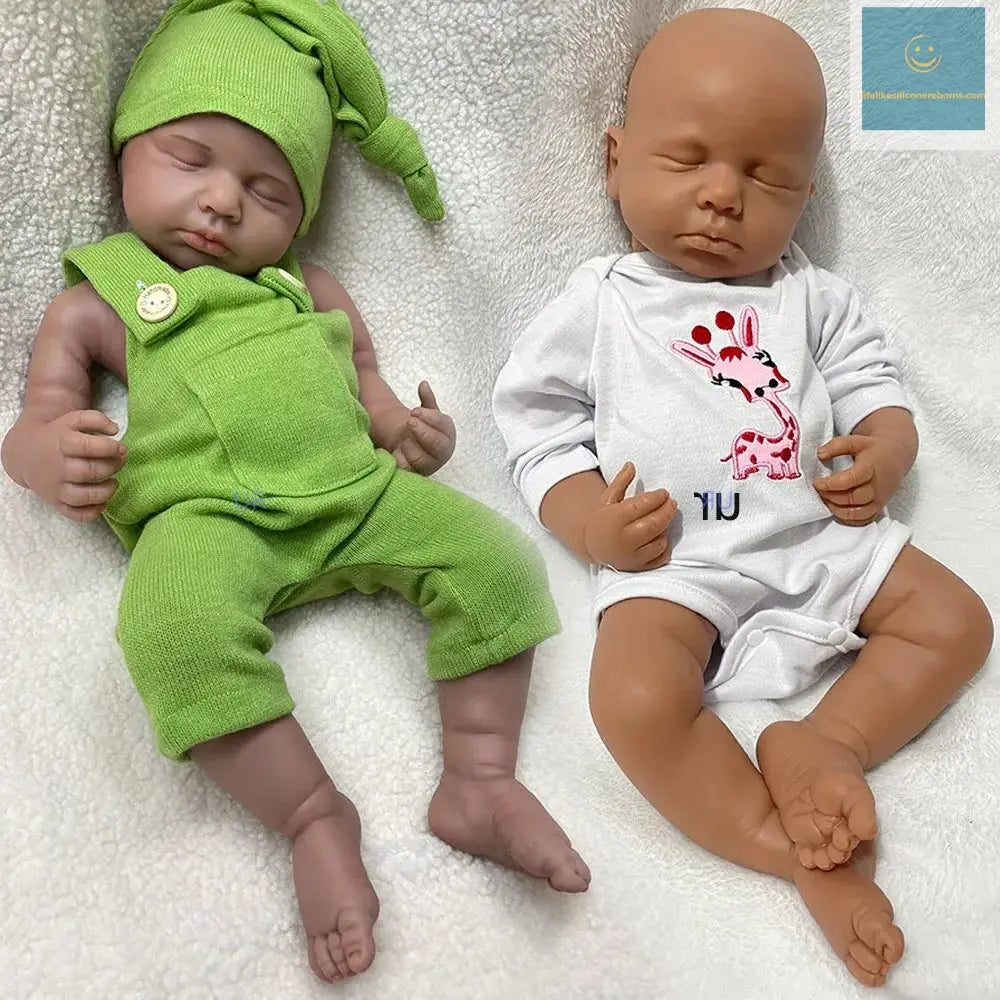 Christmas Gift New Year Gift For Kids Soft Stretchy Blank Silicone Doll 50Cm 20" Reborn Baby Girl African Skin Tone Loulou lifelikesiliconereborns.com
