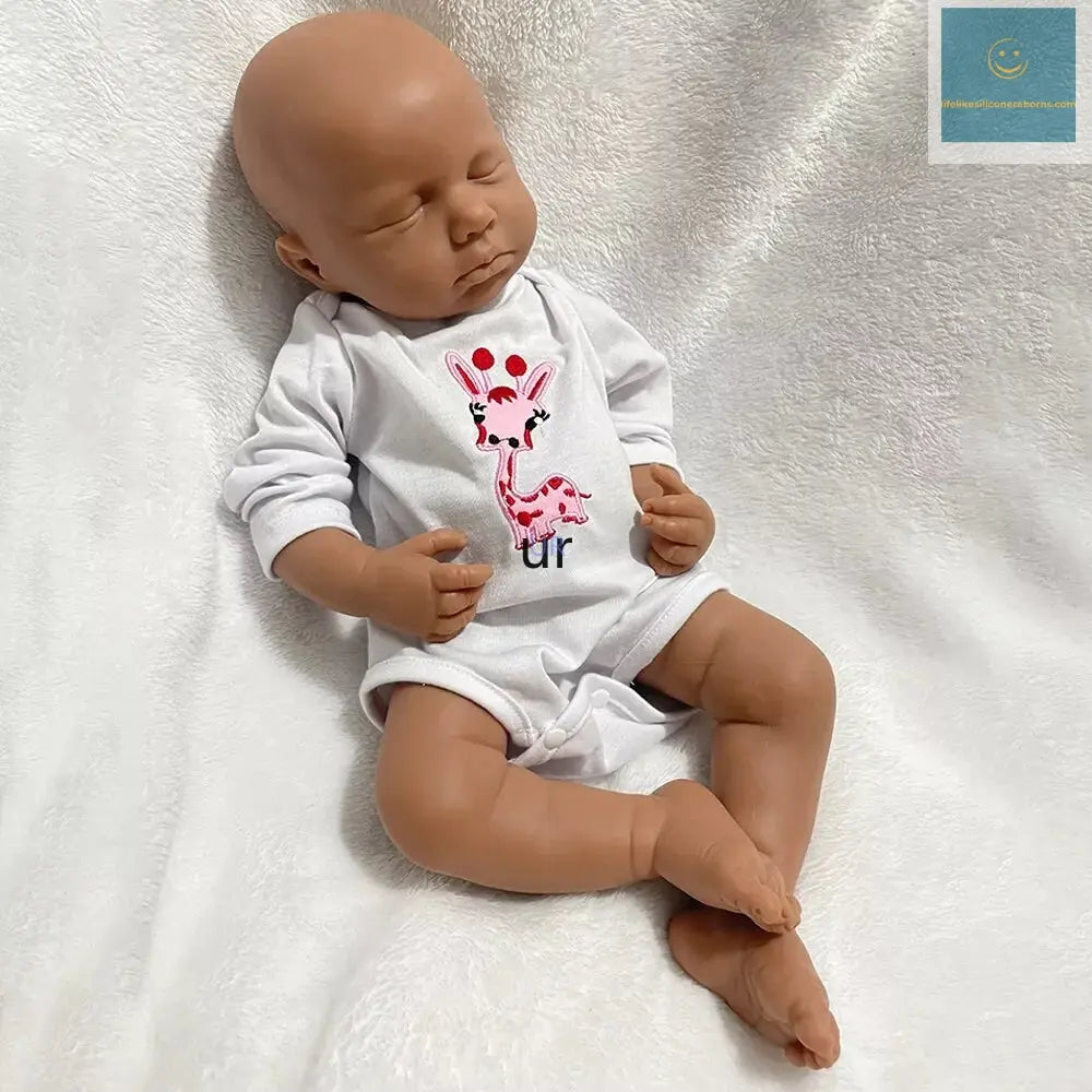 Christmas Gift New Year Gift For Kids Soft Stretchy Blank Silicone Doll 50Cm 20" Reborn Baby Girl African Skin Tone Loulou lifelikesiliconereborns.com