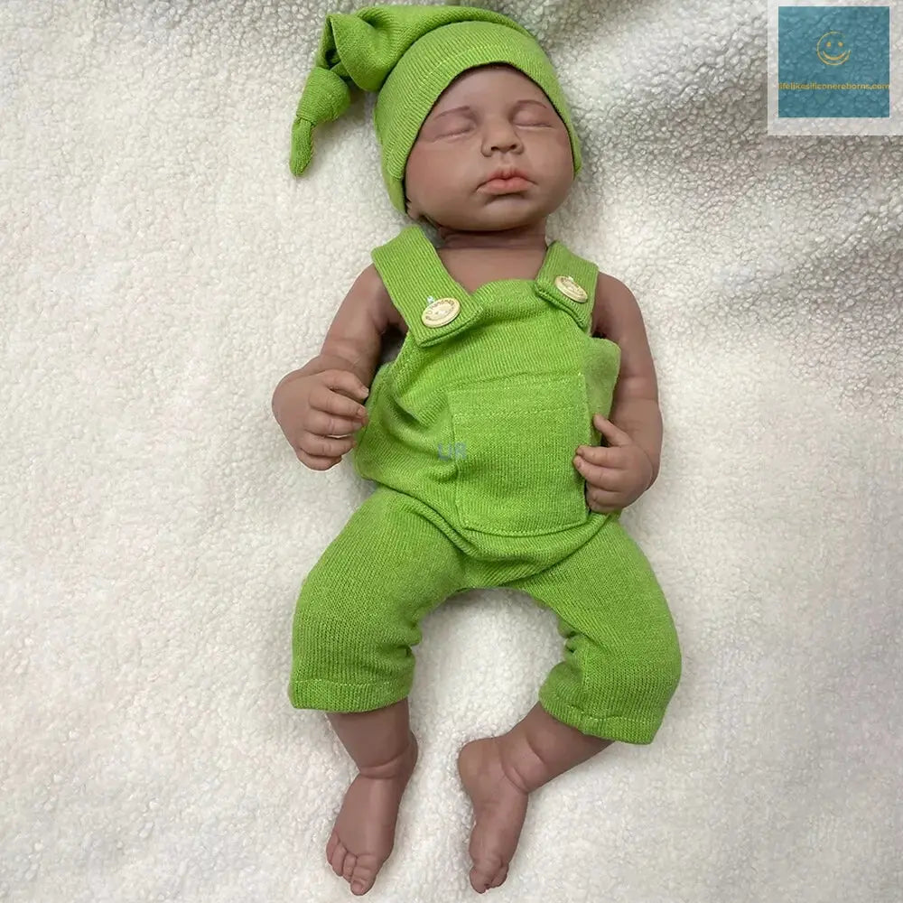Christmas Gift New Year Gift For Kids Soft Stretchy Blank Silicone Doll 50Cm 20" Reborn Baby Girl African Skin Tone Loulou lifelikesiliconereborns.com