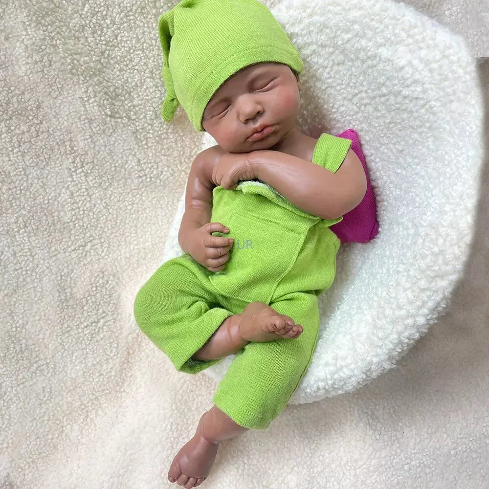 Christmas Gift New Year Gift For Kids Soft Stretchy Blank Silicone Doll 50Cm 20" Reborn Baby Girl African Skin Tone Loulou lifelikesiliconereborns.com
