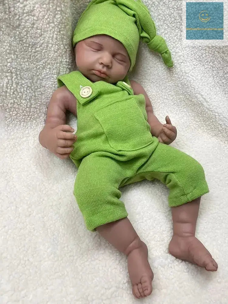 Christmas Gift New Year Gift For Kids Soft Stretchy Blank Silicone Doll 50Cm 20" Reborn Baby Girl African Skin Tone Loulou lifelikesiliconereborns.com