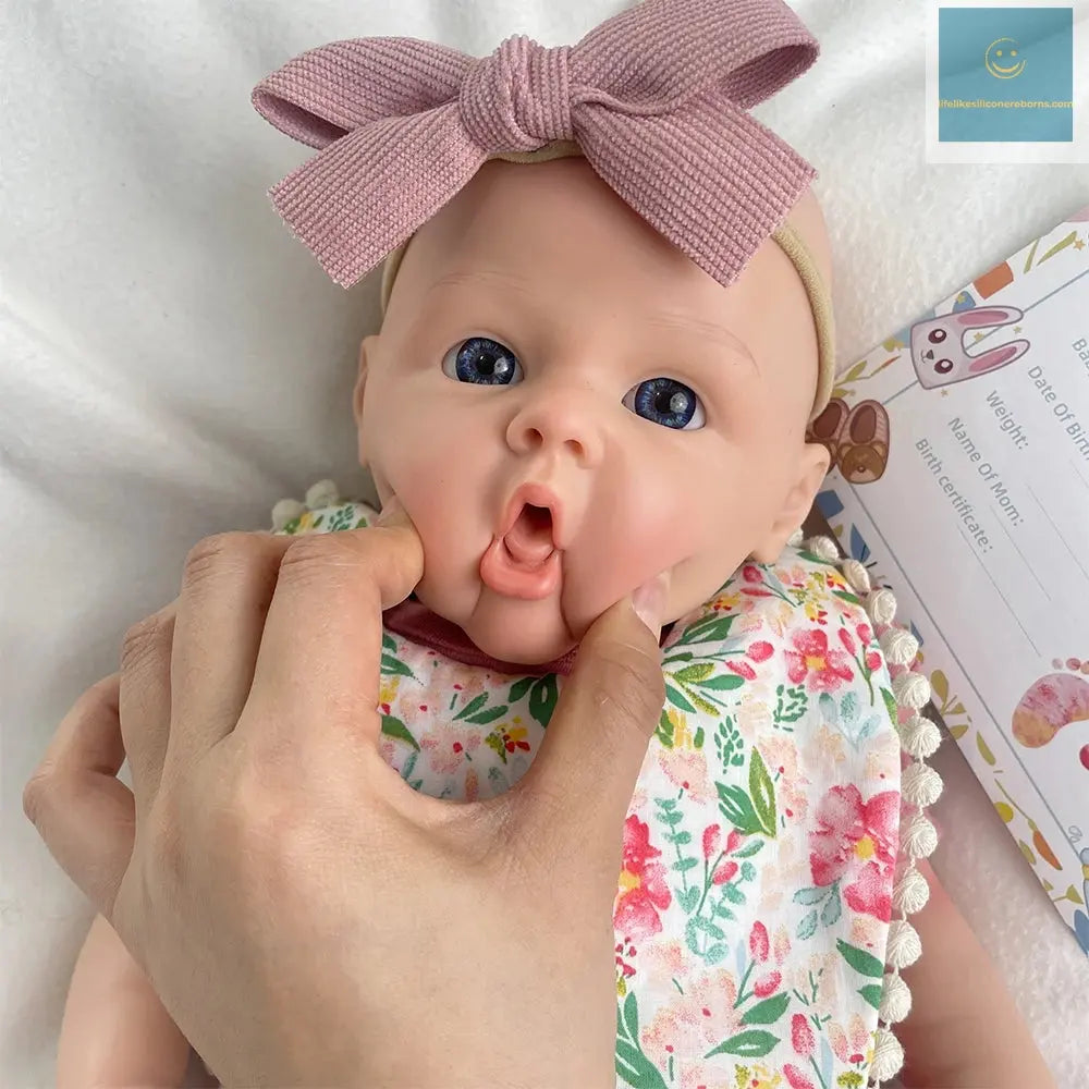 Chubby Flexible Handmade Silicone Reborn Baby Girl 18Inch Visible Veins Weighted Newborn Doll for Collector Christmas Gift Toys lifelikesiliconereborns.com