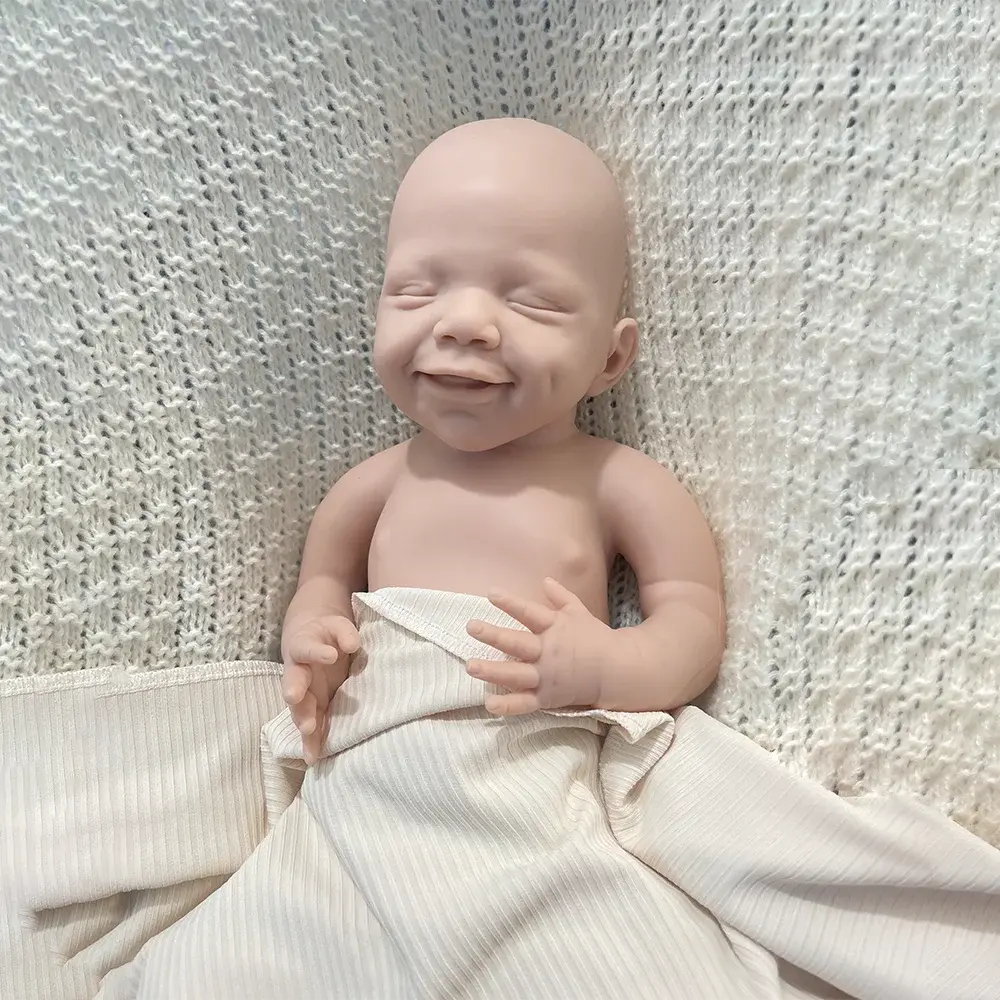 DIY Lifelike 17Inch Flexible Silicone Reborn Doll Baby Boy Realistic 1:1 Soft Handmade Preemy Bebe Cuddly Heavy Weight Doll Toys lifelikesiliconereborns.com