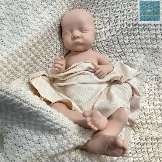 Diy Unpainted artist collection reborn doll 18 Inch Closed Eyes Non Viynl boy Full platinum Silicone Baby Dolls Soft lifelikesiliconereborns.com