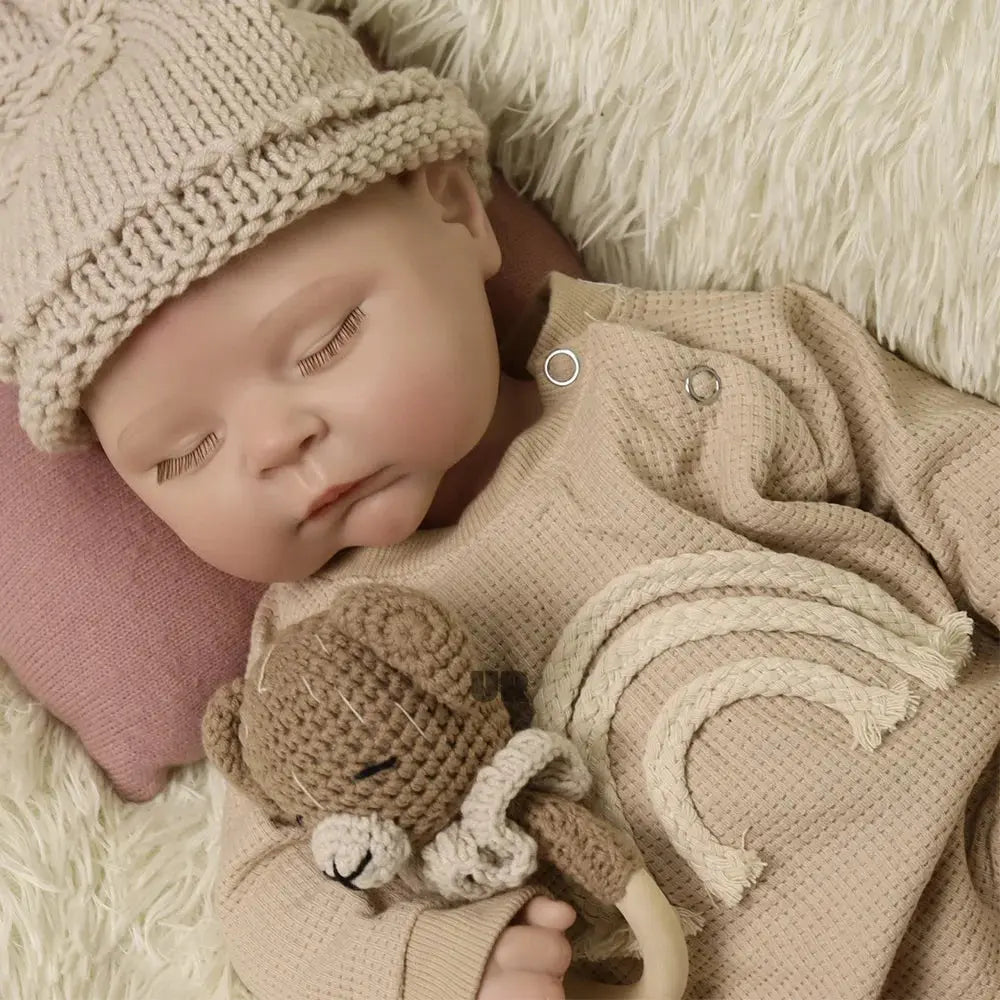 Fake Sleeping Silicone Reborn Baby Boy Newborn Doll Cute Floppy Faces Peaches Boy Pinachable Strechy Lifelike Doll For Kids Toy lifelikesiliconereborns.com