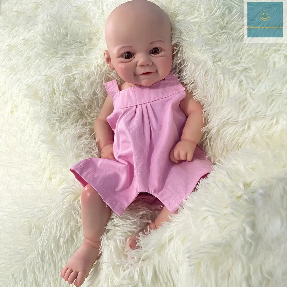 Full Body Silicone Reborn Baby Girl Doll Lovely 44cm Flexible 1:1 Soft Newborn Baby Doll Christmas Gift Collectibles lifelikesiliconereborns.com
