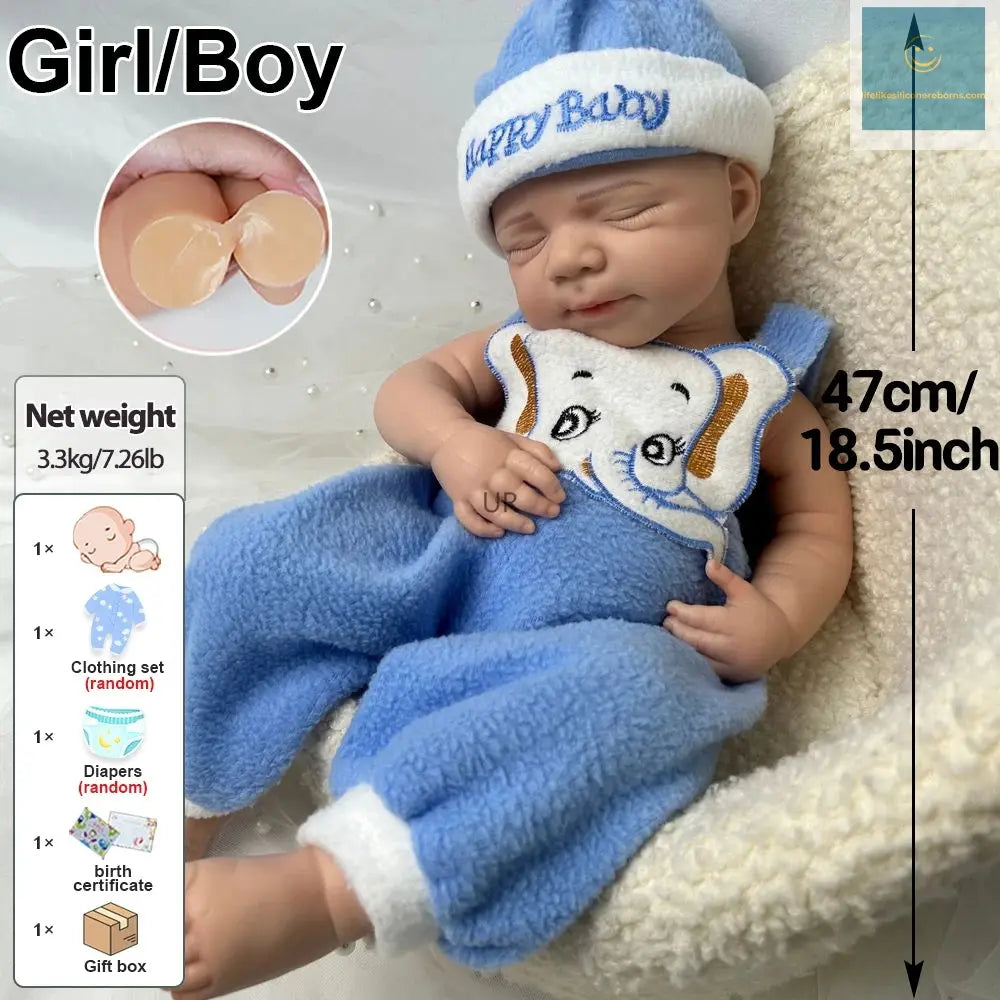 Full Body Soft Silicone Reborn Baby Boy/Girl Pascale Painted 3D Skin 18.5Inch Newborn Dolls For Kid Gift Silicona Cuerpo Entero lifelikesiliconereborns.com