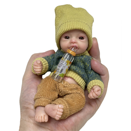 Lovely 6 Inch Palm Newborn Babies Full Body Silicone Boys Reborn Dolls Bebe Reborn Corpo De Silicone Inteiro lifelikesiliconereborns.com