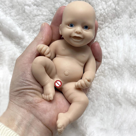 6 Inch Mini Palm Silicone Bebe Reborn Kits Unpainted Handmade Soft Newborn Doll Pеборн Cиликоновый Unzip Children's Toys lifelikesiliconereborns.com
