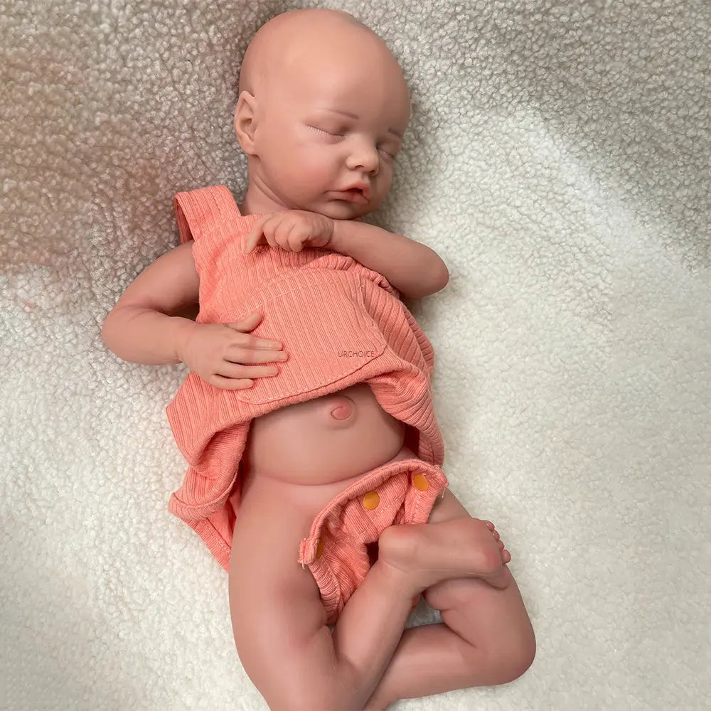 Handmade 17Inch Realistic Details & Poseable Limbs Silicone Reborn Baby Girl Doll for Artistic Use Collectibles Kids Toy lifelikesiliconereborns.com