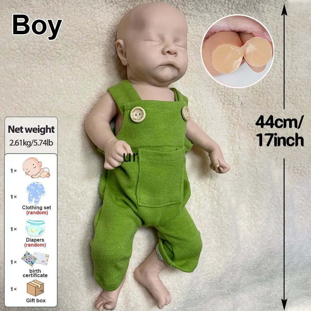 Handmade 18" Full Body Silicone Reborn Bebe Boy Levi Soft Weighted Blank Newborn Doll Waterproof Floppy Baby For Xmas Gift lifelikesiliconereborns.com