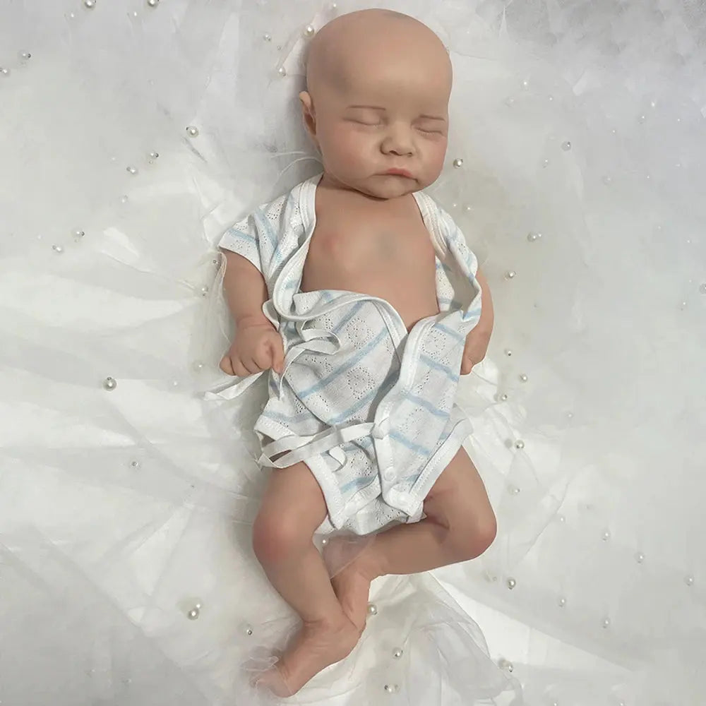 Handmade 18" Full Body Silicone Reborn Bebe Boy Levi Soft Weighted Blank Newborn Doll Waterproof Floppy Baby For Xmas Gift lifelikesiliconereborns.com