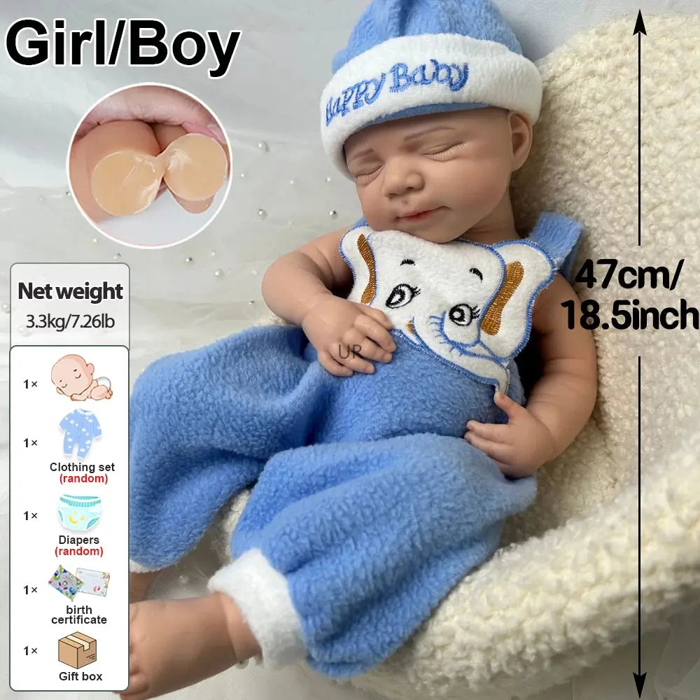 Handmade 19Inch Pascale Platinum Silicone Reborn Baby Boy Unpainted & Painted Washable Doll Gift for Doll Lovers Collector lifelikesiliconereborns.com