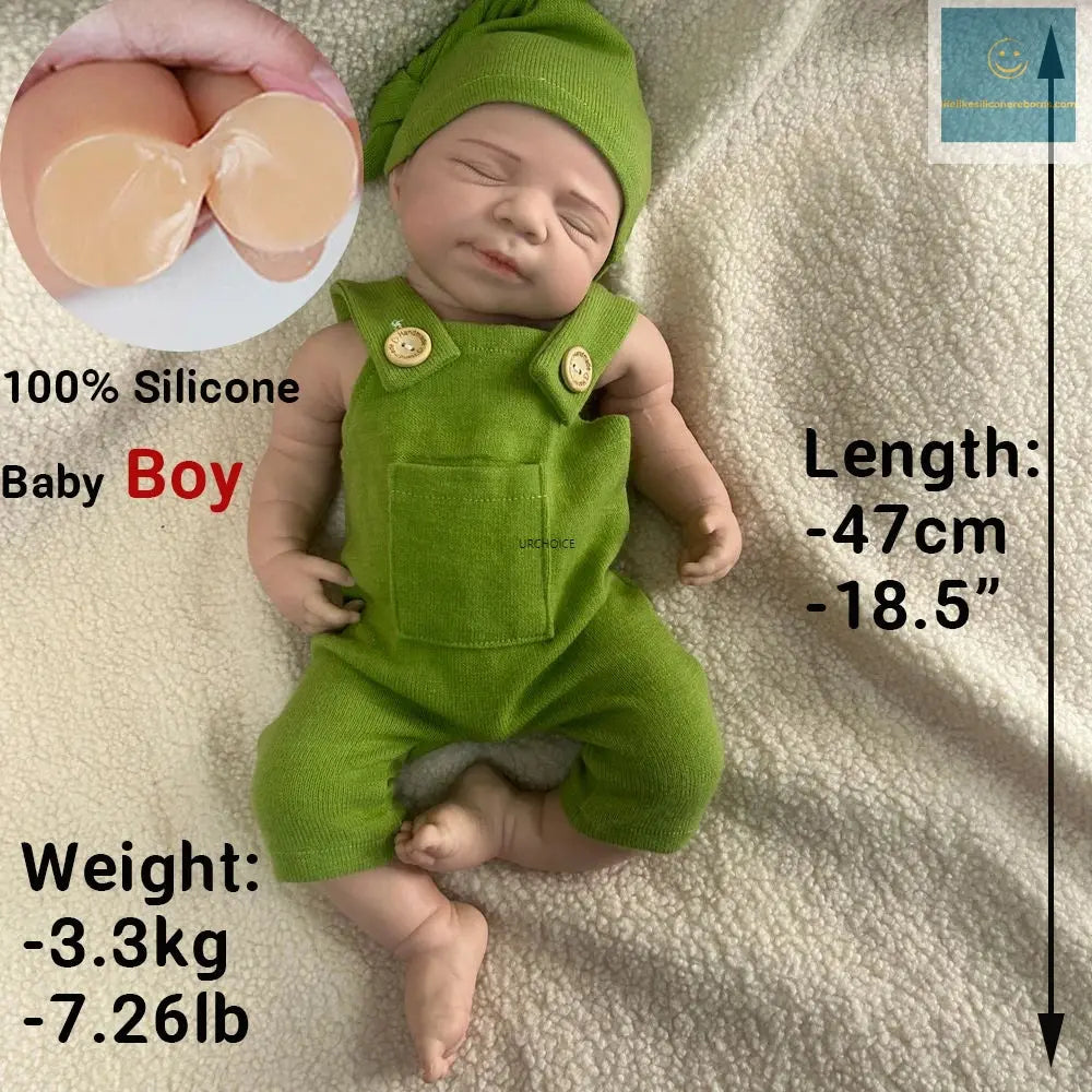 Handmade 19Inch Pascale Platinum Silicone Reborn Baby Boy Unpainted & Painted Washable Doll Gift for Doll Lovers Collector lifelikesiliconereborns.com