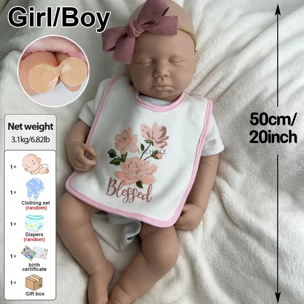 Handmade 20Inch Unpainted Silicone Reborn Baby Girl/Boy DIY Flexible Waterproof Doll for Artist Collector Easy to Makeup lifelikesiliconereborns.com