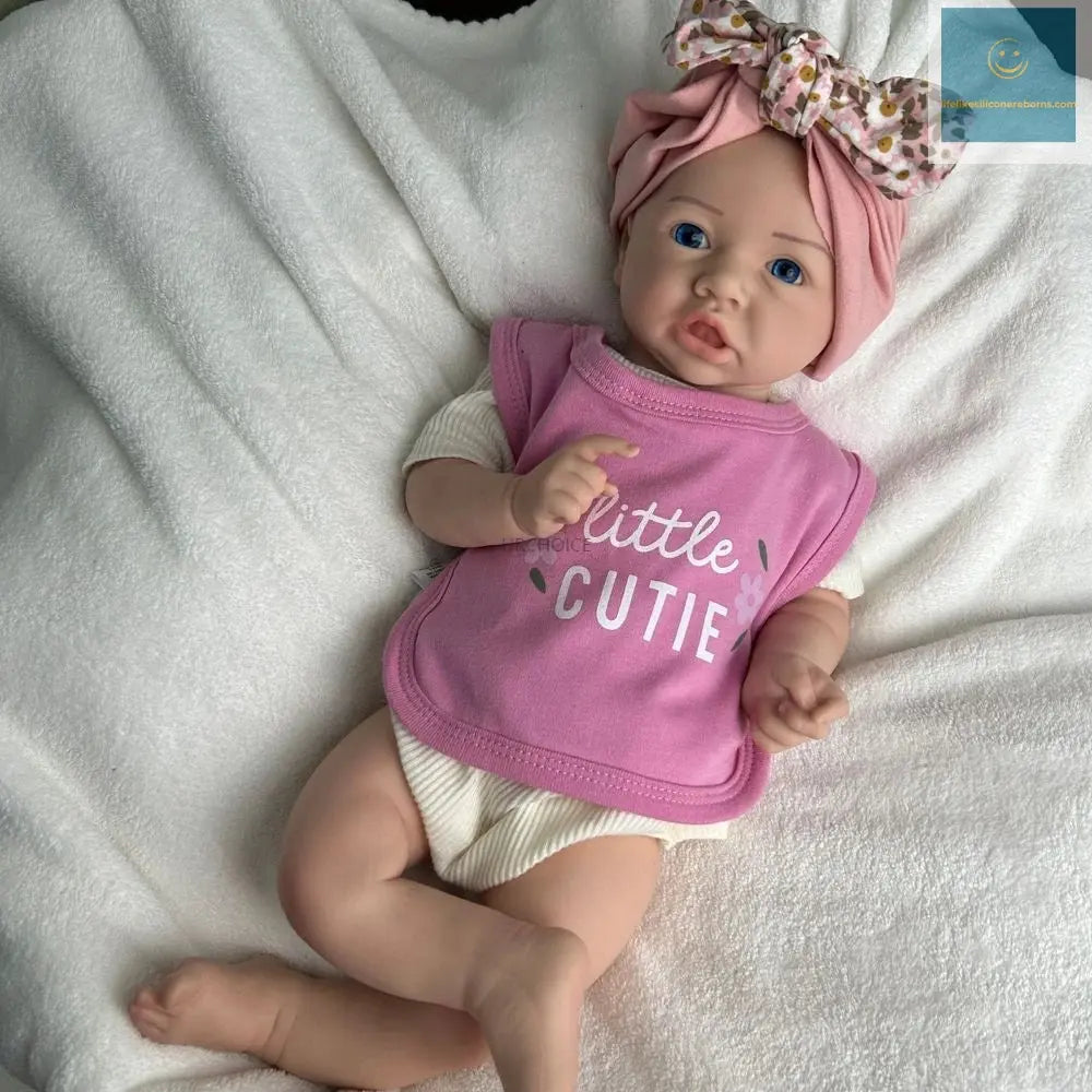 Handmade 45cm Lifelike Full Body Soft Silicone Reborn Baby Girl Open Eyes Easy to Clean Weighted Doll for Coping with Loss  Gift lifelikesiliconereborns.com