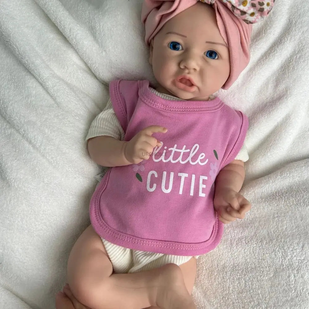 Handmade 45cm Lifelike Full Body Soft Silicone Reborn Baby Girl Open Eyes Easy to Clean Weighted Doll for Coping with Loss  Gift lifelikesiliconereborns.com