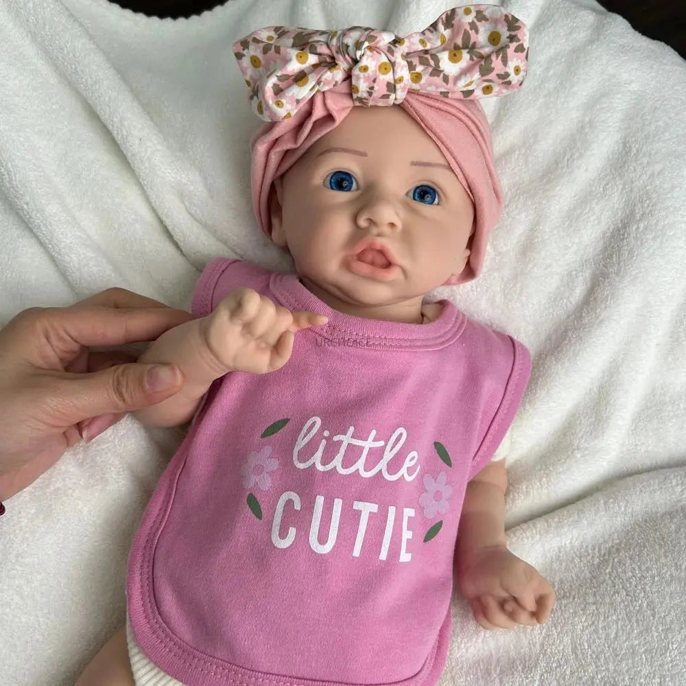 Handmade 45cm Lifelike Full Body Soft Silicone Reborn Baby Girl Open Eyes Easy to Clean Weighted Doll for Coping with Loss  Gift lifelikesiliconereborns.com