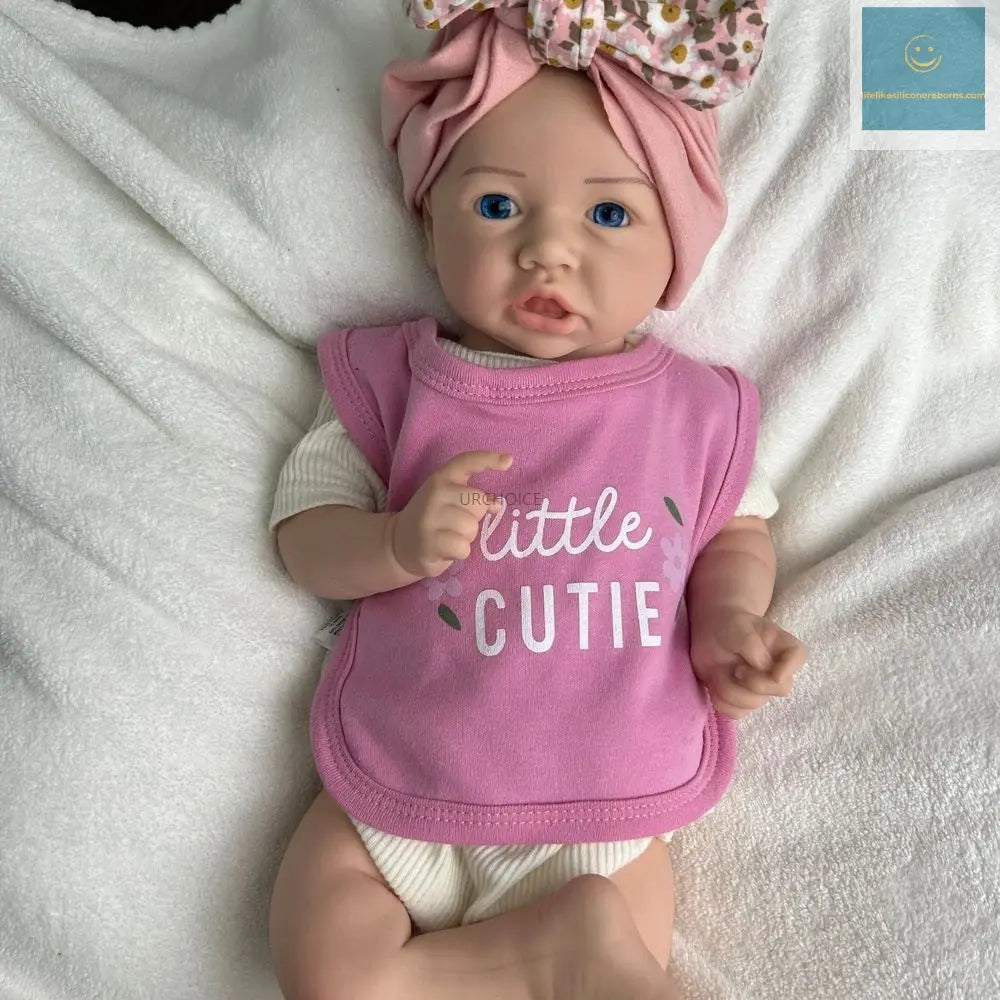 Handmade 45cm Lifelike Full Body Soft Silicone Reborn Baby Girl Open Eyes Easy to Clean Weighted Doll for Coping with Loss  Gift lifelikesiliconereborns.com