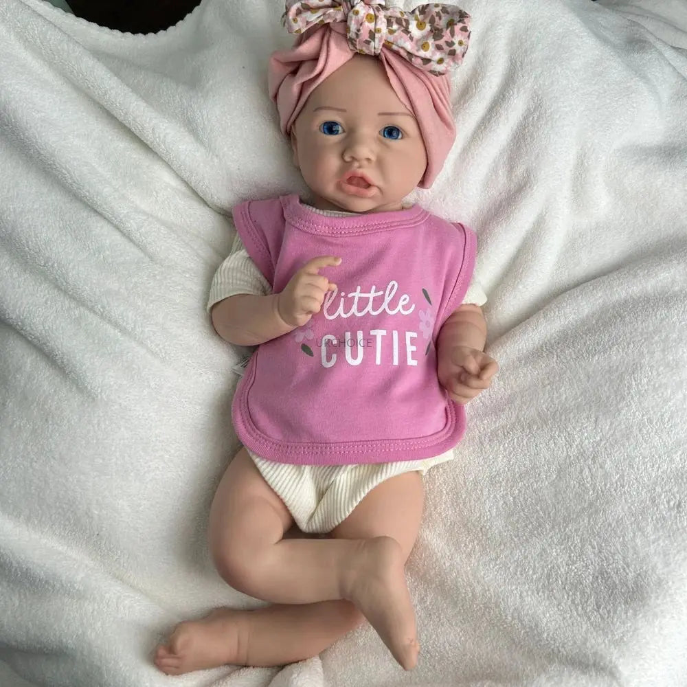Handmade 45cm Lifelike Full Body Soft Silicone Reborn Baby Girl Open Eyes Easy to Clean Weighted Doll for Coping with Loss  Gift lifelikesiliconereborns.com