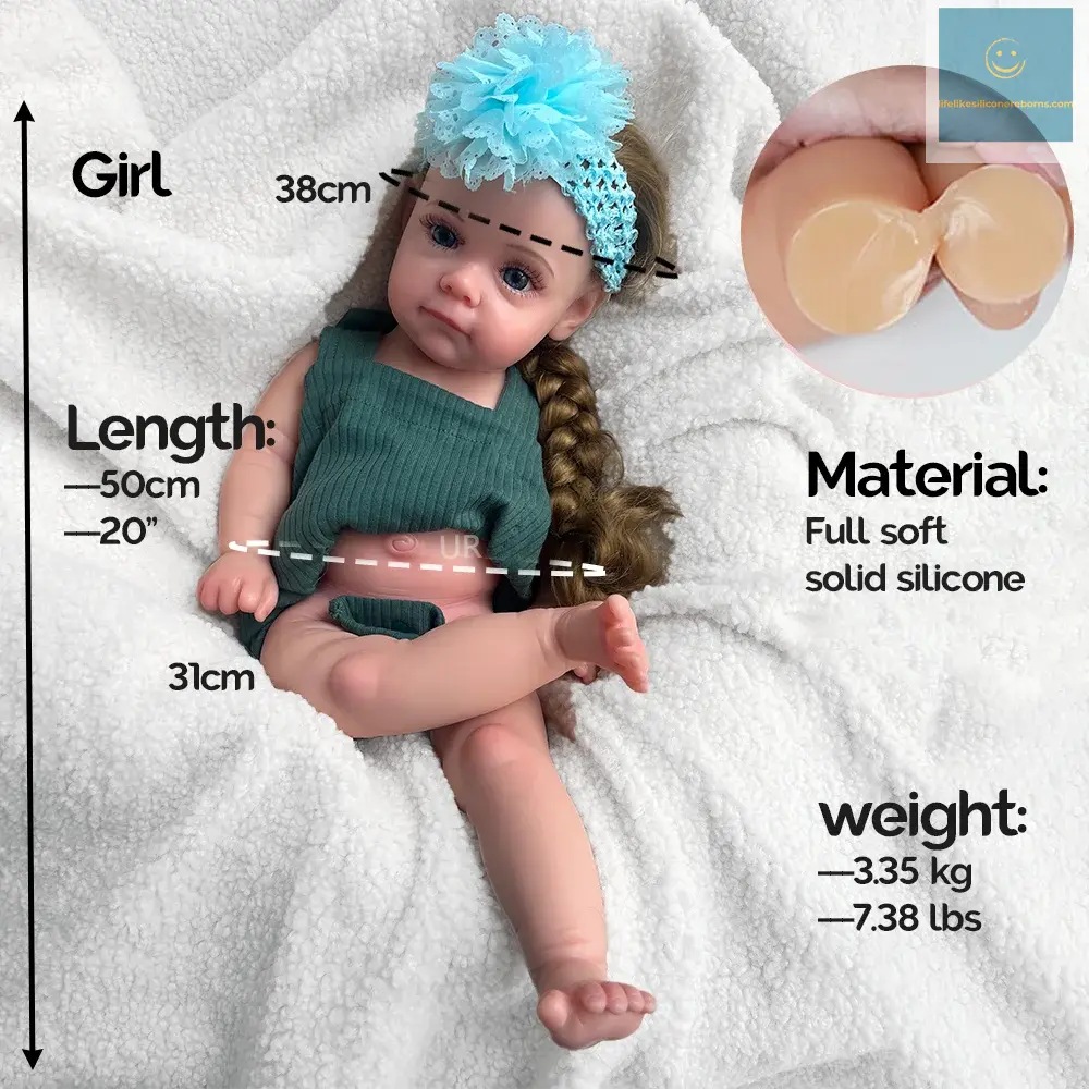 Handmade Solid 20Inch Silicone Reborn Baby Girl Implanted Hair Lifelike Details Washable Doll As Memorial Keepsakes Kids Gift lifelikesiliconereborns.com