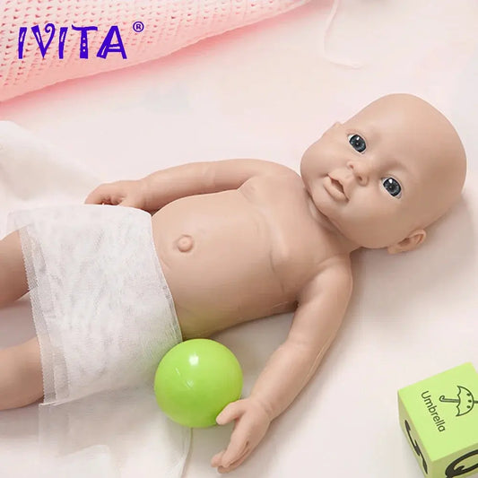 IVITA WG1503 16inch 2000g 100% Full Silicone Reborn Baby Doll Unpainted Unfinished High Quality Dolls DIY Blank Children Toys lifelikesiliconereborns.com