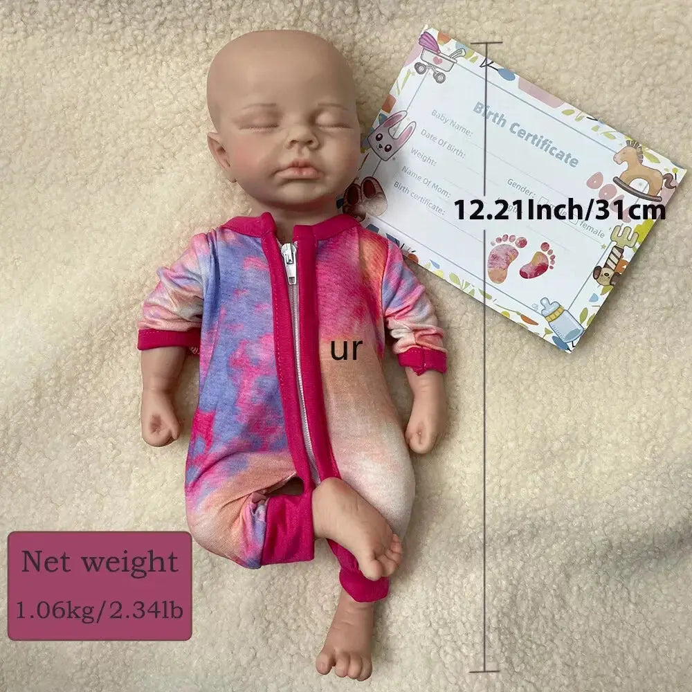 Kids Parent Gift Soft 13" ifelike Silicone Reborn Baby Doll Loulou for New Year Halloween Thanksgiving Christmas Easter Festival lifelikesiliconereborns.com