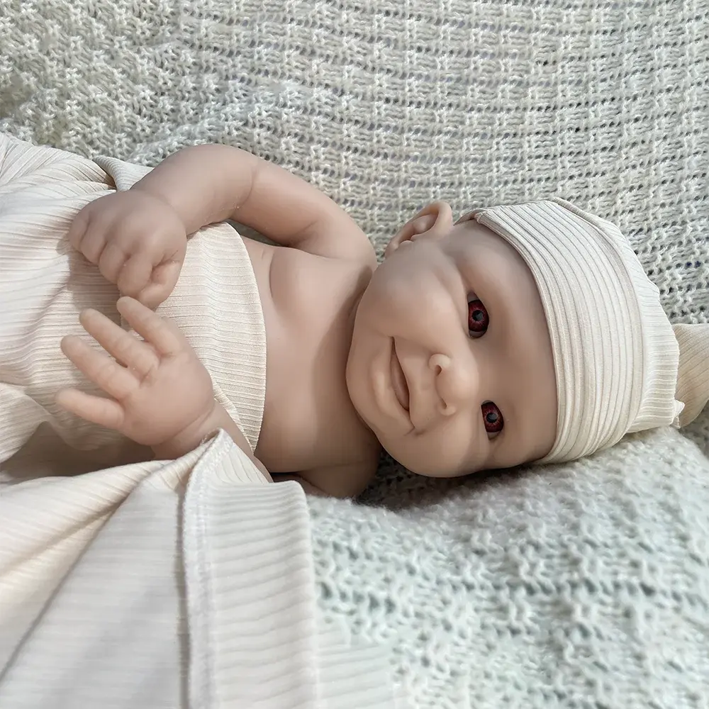 Kids Xmas Gift 19 Inch Silicone Reborn Baby Toy Soft Well Painted Finished Smile Girl Sculpture Doll Accompany Toy For Parents lifelikesiliconereborns.com