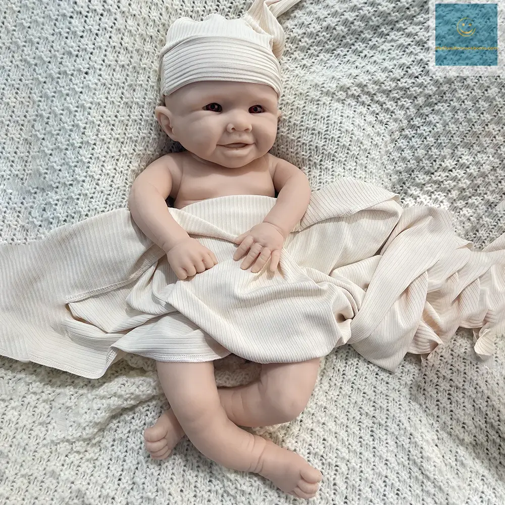 Kids Xmas Gift 19 Inch Silicone Reborn Baby Toy Soft Well Painted Finished Smile Girl Sculpture Doll Accompany Toy For Parents lifelikesiliconereborns.com