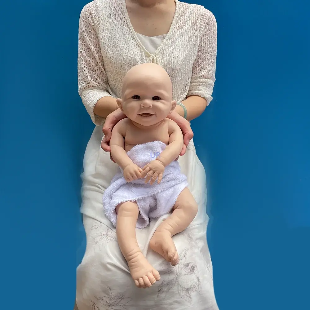 Kids Xmas Gift 19 Inch Silicone Reborn Baby Toy Soft Well Painted Finished Smile Girl Sculpture Doll Accompany Toy For Parents lifelikesiliconereborns.com