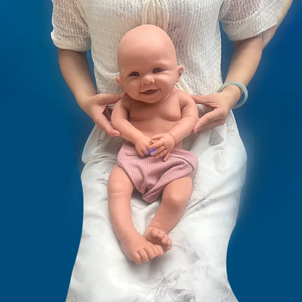 Kids Xmas Gift 19 Inch Silicone Reborn Baby Toy Soft Well Painted Finished Smile Girl Sculpture Doll Accompany Toy For Parents lifelikesiliconereborns.com