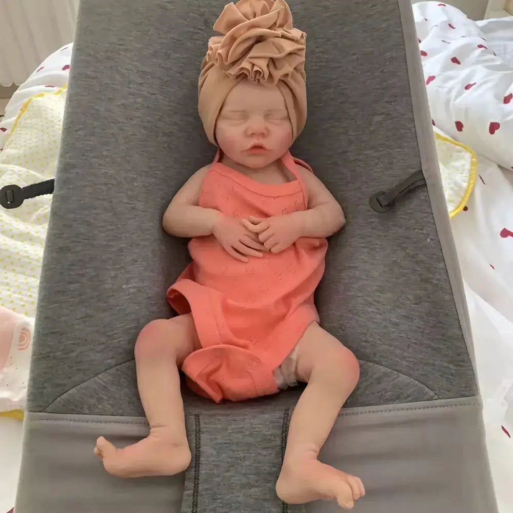 Lifelike 18 Inch Silicone Reborn Baby Dolls Lifelike Newborn Sleeping Girl Handmade Real Life Soft Weighted Body Gift Toy lifelikesiliconereborns.com