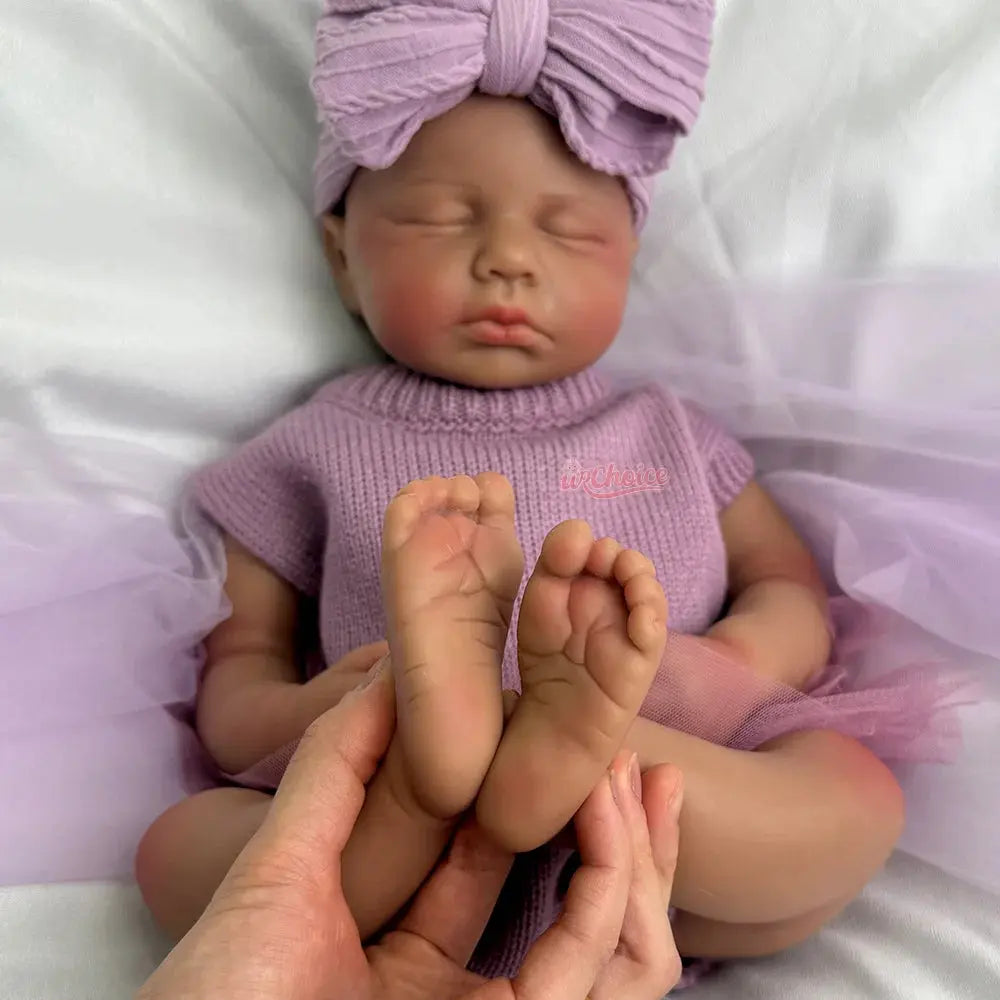 Lifelike 20" Silicone Reborn Doll Handmade Soft Newborn Black Doll Girl For Art Collection DIY Projects & Children'S Day Gifts lifelikesiliconereborns.com