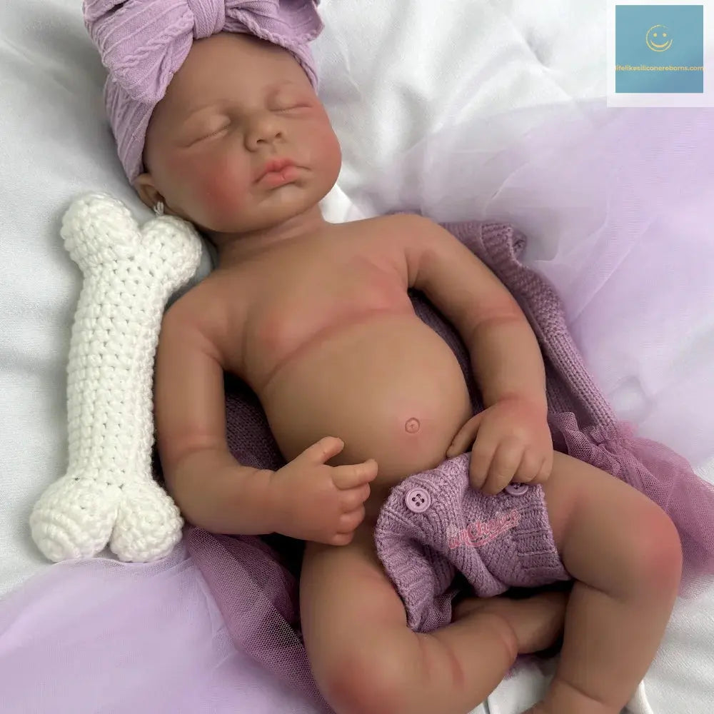 Lifelike 20" Silicone Reborn Doll Handmade Soft Newborn Black Doll Girl For Art Collection DIY Projects & Children'S Day Gifts lifelikesiliconereborns.com